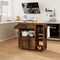 Kitchen Drop Leaf Island Cart with Power Outlets and Wine Rack Storage Shelves Locking Wheels